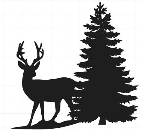 HAPPY2BSCRAPPIN': Deer Silhouette with tree | Deer silhouette, Silhouette christmas, Pine tree ...