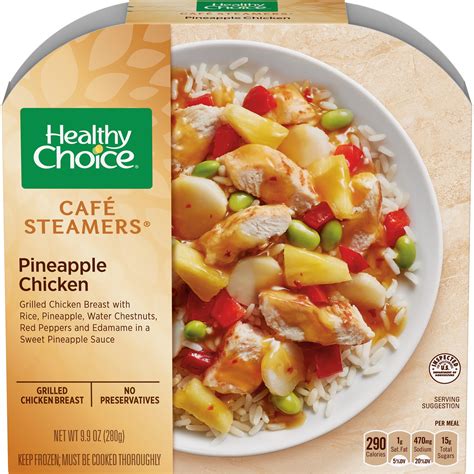 Healthy Choice Cafe Steamers Frozen Dinner, Pineapple Chicken, 9.9 ...