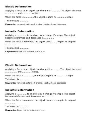 AQA KS3 Contact Forces – Elasticity | Teaching Resources