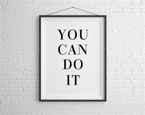 You Can Do It Poster. Quotes Wall Art. Motivational Quote - Etsy