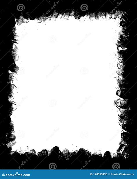 Grunge Border Or Frames Vector. Black And White Texture. Stock Illustration - Illustration of ...