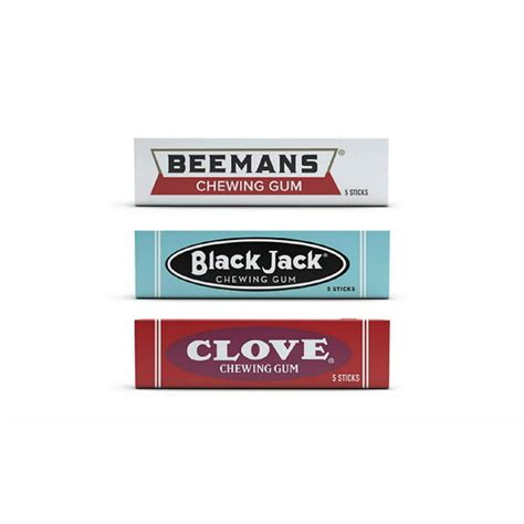 Nostalgia Classic Chewing Gum 3 Pack Bundle - 1 Pack of Each Flavor: Beemans, Black Jack, Clove ...