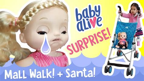 Baby Alive Crying Doll 👶 Surprise Goes to Mall, Disney Store & Santa! TottyChoCho - YouTube