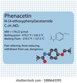 Phenacetin Molecular Structure 2d 3d Ball Stock Vector (Royalty Free) 1888643395 | Shutterstock