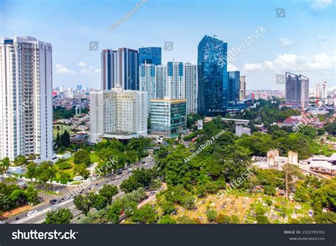 Aerial View Jakarta Downtown Skyline Highrise Stock Photo 2152795701 ...