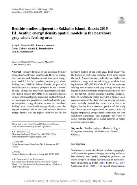 (PDF) Benthic studies adjacent to Sakhalin Island, Russia 2015 III ...