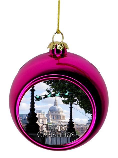 London Holiday Ornament London Christmas Ornament Christmas DÃ©cor Pink ...