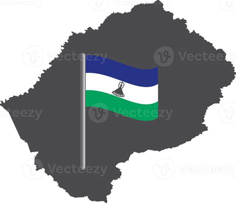 Lesotho flag pin map location 23529946 PNG