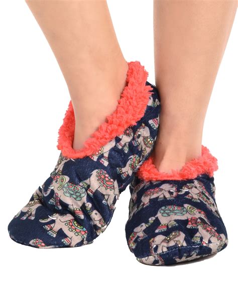 Lazy One - LazyOne Fuzzy Feet Slippers for Women, Cute Fleece-Lined House Slippers, Elephants ...