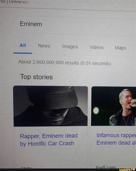 TOO I Uniine vo Eminem Rapper, Eminem dead Infamous rappel by Horrific ...