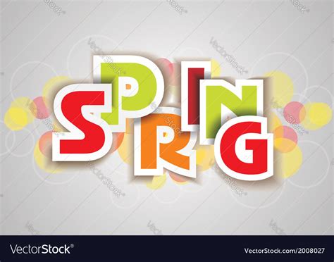 Spring word plain and pure design Royalty Free Vector Image