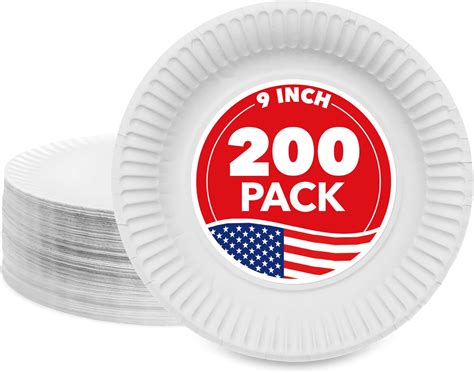 Amazon.com: Nicole Home Collection 200 Count Everyday Dinnerware Paper Plate, 9-Inch, White ...