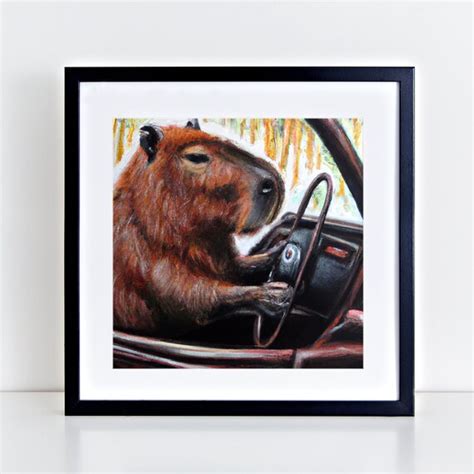 Driving Capybara Art Print Oil Painting Driving Style Print - Etsy