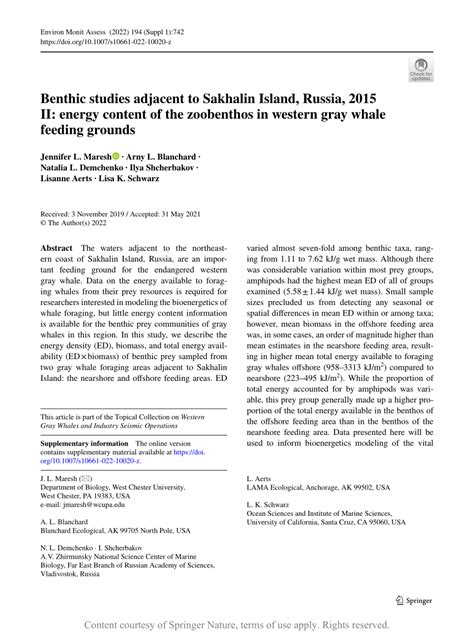 (PDF) Benthic studies adjacent to Sakhalin Island, Russia, 2015 II ...