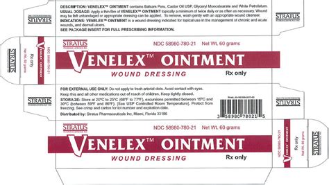 VENELEX by STRATUS PHARMACEUTICALS INC / TARMAC PRODUCTS INC VENELEX-