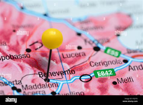 Benevento pinned on a map of Italy Stock Photo - Alamy