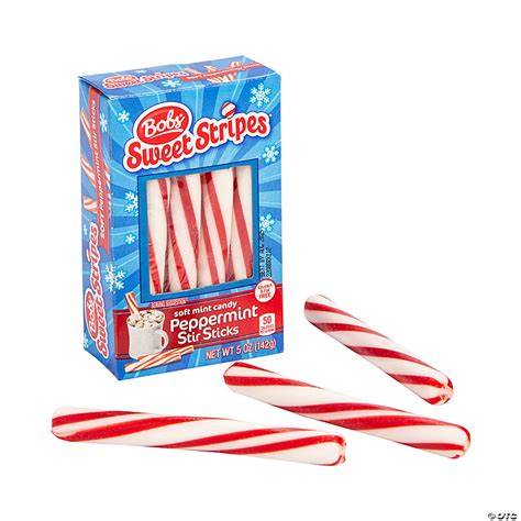 Bobs Sweet Stripes Peppermint Candy Stir Sticks - 10 Pc. | Oriental Trading