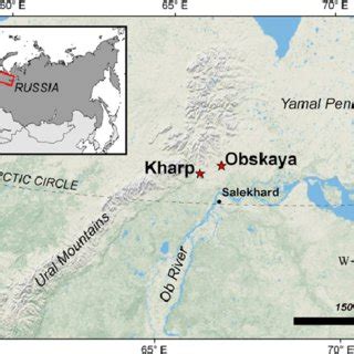 Map of southern Yamal Peninsula region, Russia, showing locations of... | Download Scientific ...