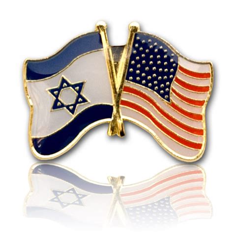 Israel and USA Flag - lapel pin - Galilee Calendars