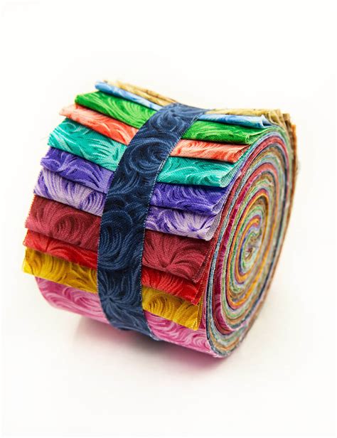 2.5 inch Colorful FEATHERED ROSES Jelly Roll fabric quilting strips - 1 Roll » QuiltComfort.com