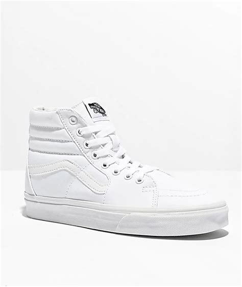 Vans Sk8-Hi True White Canvas Skate Shoes (Mens) at Zumiez : PDP