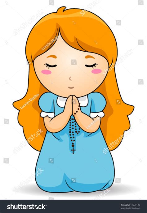 Kid Praying Rosary Vector Stock Vector 44099146 - Shutterstock