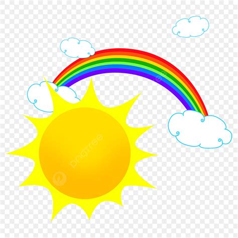 Rainbow Sun Clipart Hd PNG, Sun Rainbow White Clouds Cartoon, Sun ...