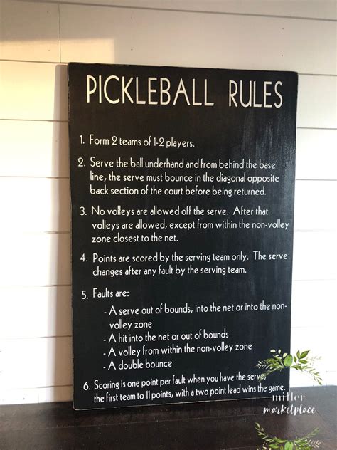 Pickleball Rules Sign | Outdoor Games | Outdoor Gift | Fathers Day Gift ...