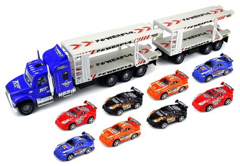 Dream Racer Trailer Children's Friction Toy Transporter Truck Ready To ...