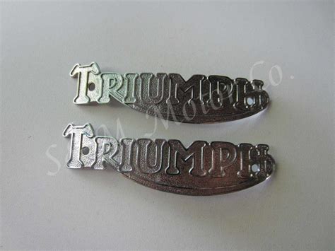 TRIUMPH GAS TANK BADGE EMBLEM SET 3T 5T 6T T100 T110 T120 TR5 TR6 TIGER ...