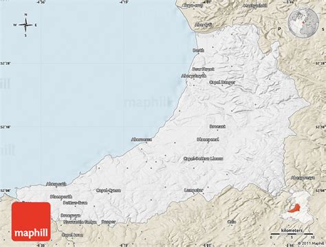 Classic Style Map of Ceredigion - Sir Ceredigion