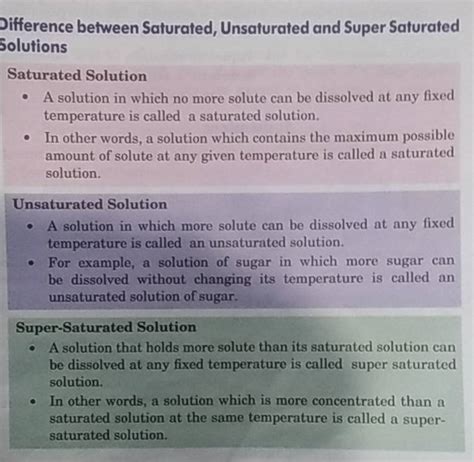 Difference between Saturated, Unsaturated and Super Saturated Solutions S..