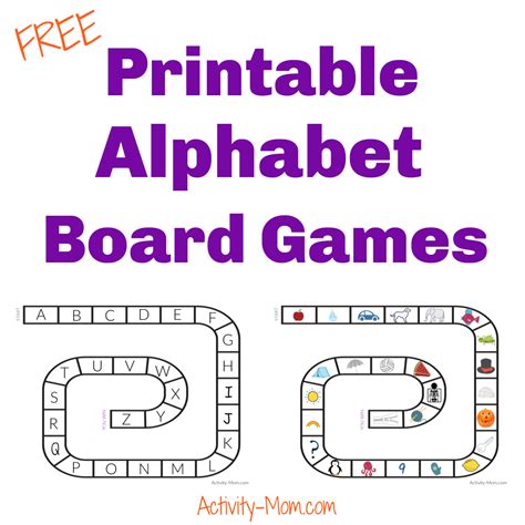 Alphabet Board Game (Printable) - The Activity Mom