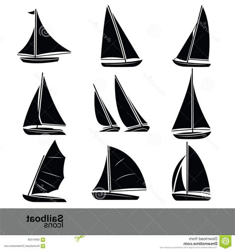 Sailboat Silhouette Vector at Vectorified.com | Collection of Sailboat ...