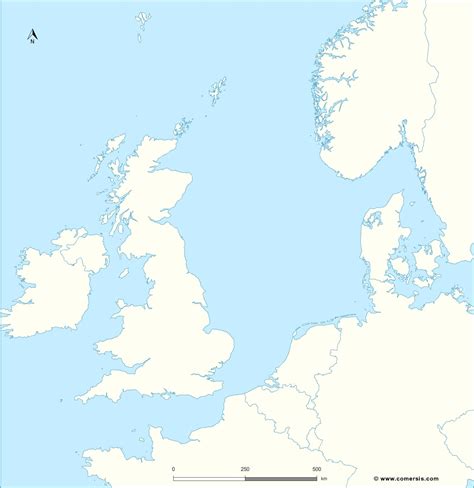 North Sea free basemap