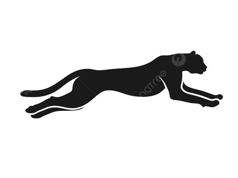 Cheetah Running Silhouette PNG Free, Running Cheetah Silhouette Monochrome Color, Fast ...