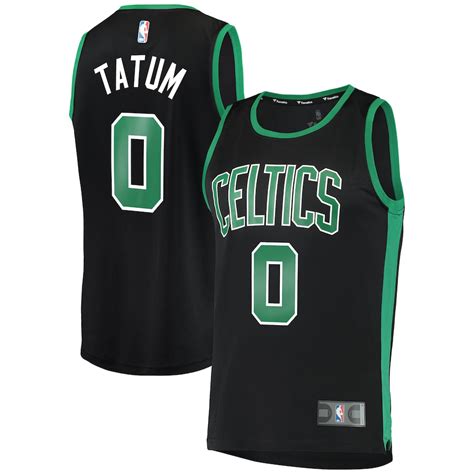 Fanatics Branded Jayson Tatum Boston Celtics Black Fast Break Replica Jersey - Statement Edition