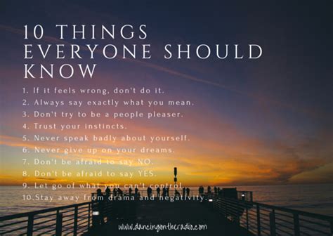 10 things everyone should know ~ Megg