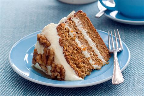 Layered carrot cake with honeyed walnuts