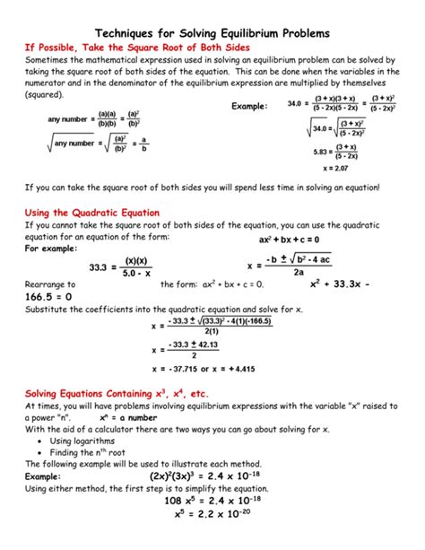 Techniques for Solving Equilibrium Problems