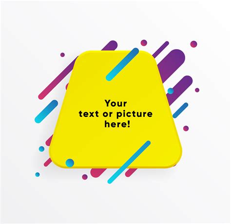 Yellow abstract Text box shape with trendy neon lines and circles. Vector background. 325359 ...