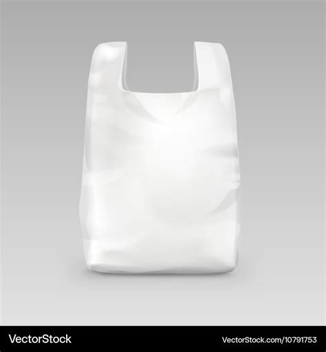 Plastic shopping bag with handles on background Vector Image