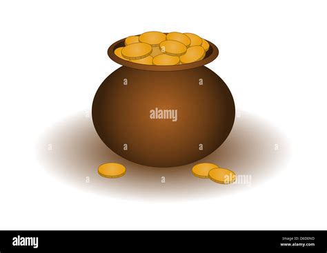 Clay pot with gold Stock Photo - Alamy