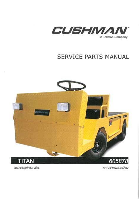 Cushman Truckster Titan 605878 Parts Manual