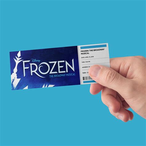 CUSTOM Tickets Frozen Broadway Musical Theatre Souvenir | Etsy