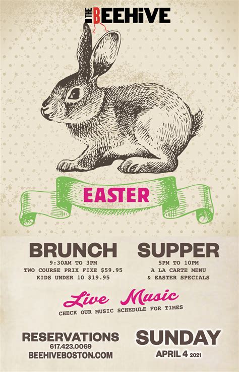 Easter Brunch & Dinner at The Beehive [04/04/21]