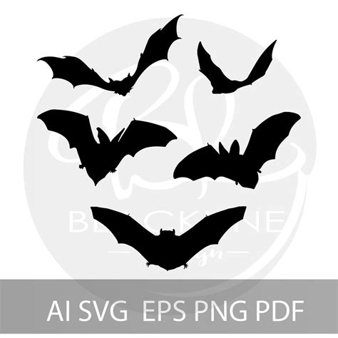 Bat Silhouette Vector File Ai, Eps, Svg, Pdf, Png - Etsy