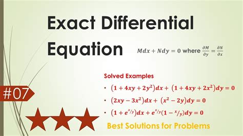 Problems on Exact Differential Equation - YouTube