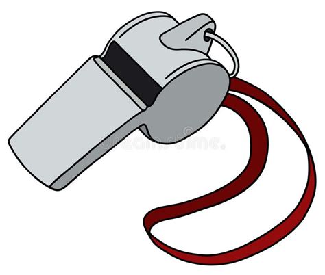 Whistle with a red cord. Hand drawing of a metal whistle with the red cord #Sponsored , #ad, #ad ...