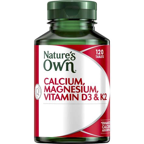 Nature's Own Calcium, Magnesium, Vitamin D3 & K2 120 Pack | Woolworths